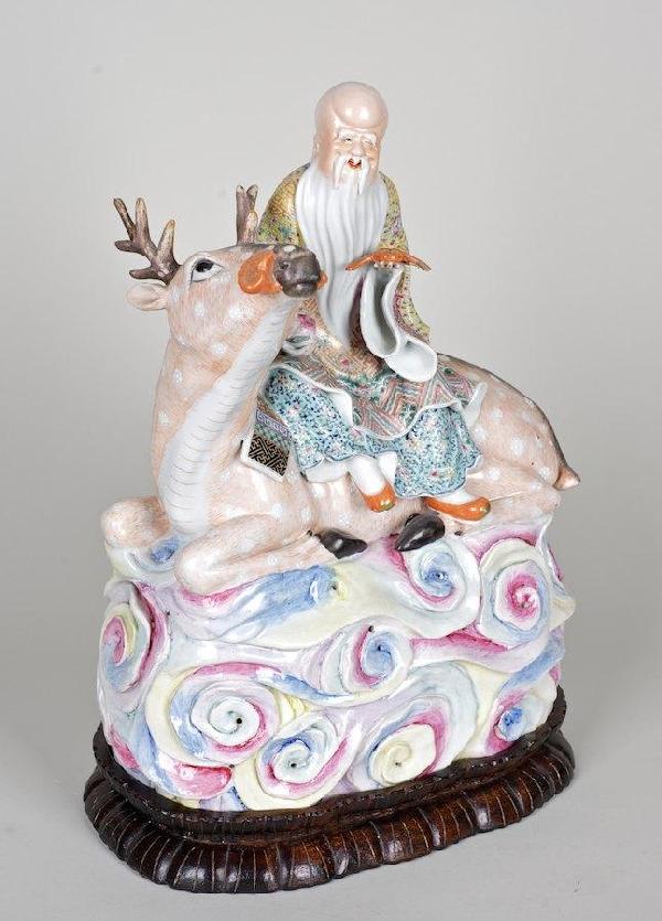 Antique Chinese porcelain figure of an immortal o
