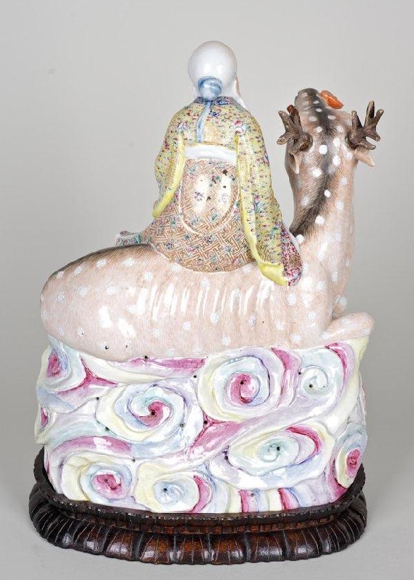 Antique Chinese porcelain figure of an immortal o - 3