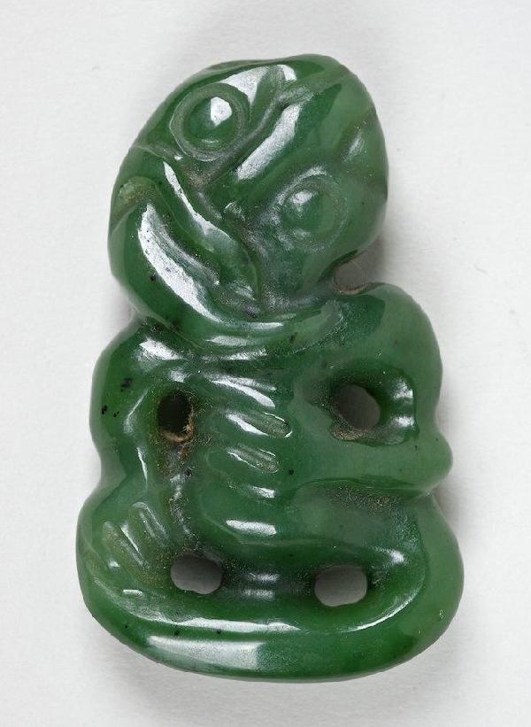 2080 Antique New Zealand Maori carved jade Tiki Nov 20, 2010