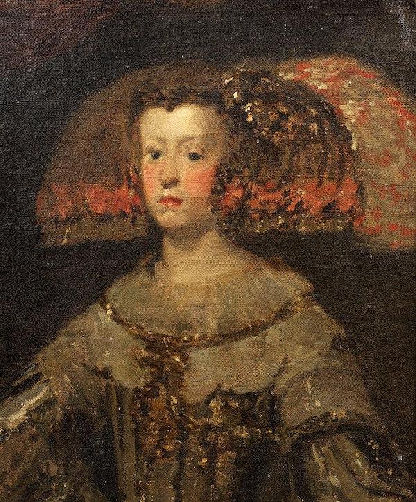 Attr. to Frederick MacMonnies (1863-1937, Amer.),: Attr. to Frederick MacMonnies (1863-1937, Amer.), painting, Maria Theresa of Spain after Velasquez, oil on canvas, apparently unsigned, 26.5" x 22" (sight), giltwood frame