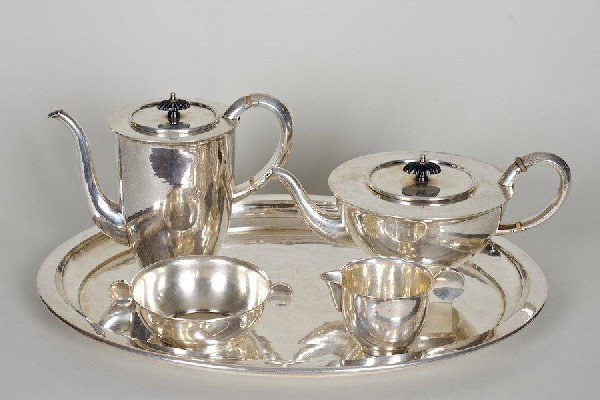 German Avant-Garde silver tea set by Paula Straus