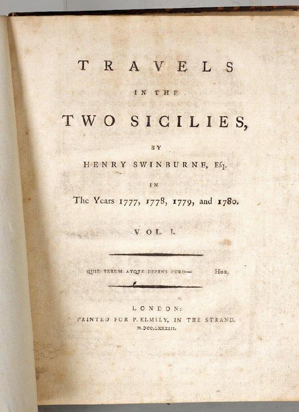 Swinburne, Henry, Travels in the Two Sicilies
