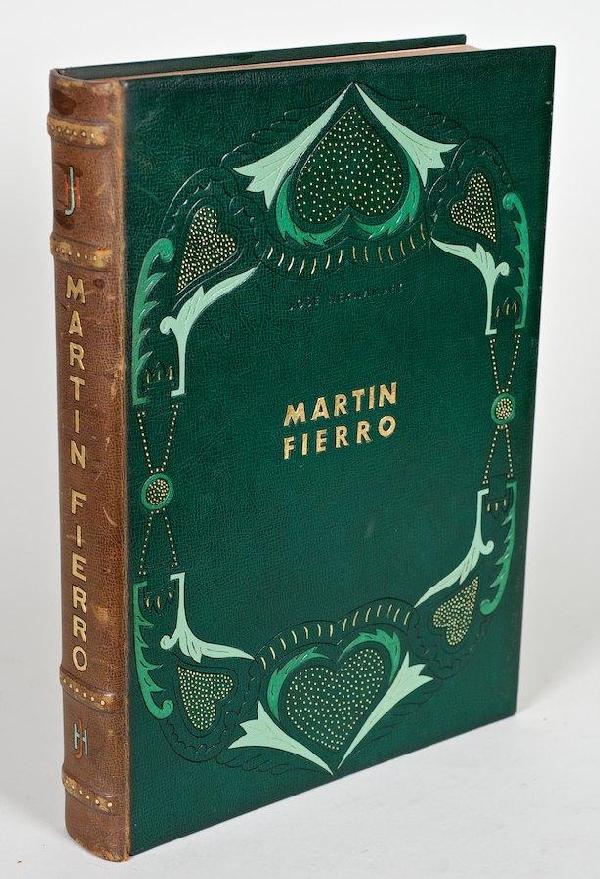 Hernandez, Jose, Martin Fiero, illustrated by Ado: Hernandez, Jose, Martin Fiero, illustrated by Adolfo Belloco, signed, Buenos Aires, 1929, folio, 1/300 copies, signed by the artist and printer, full morocco binding signed Deacon