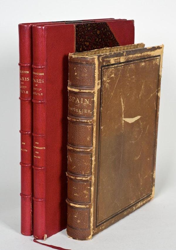 Daviller, Spain, illus. by Dore: Daviller, Spain, illus. by Dore, NY, 1876, illus. by Dore, full morocco, with Fouquier, Paris in the 18th Century 2 vols., 3/4 morocco