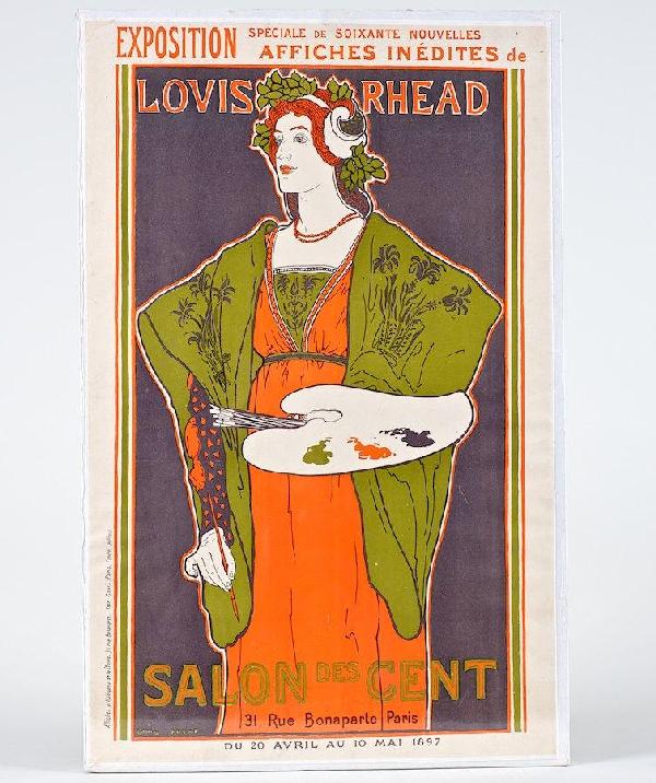 Original poster by Louis Rhead: Original poster by Louis Rhead, Salon des Cents, 24" x 16.5"