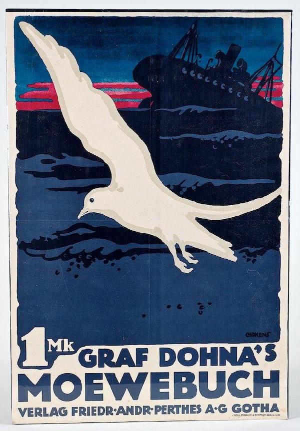 Original poster by Julius Gipkens: Original poster by Julius Gipkens, Graf Dohna's Moenbuch, 27.25" x 19"
