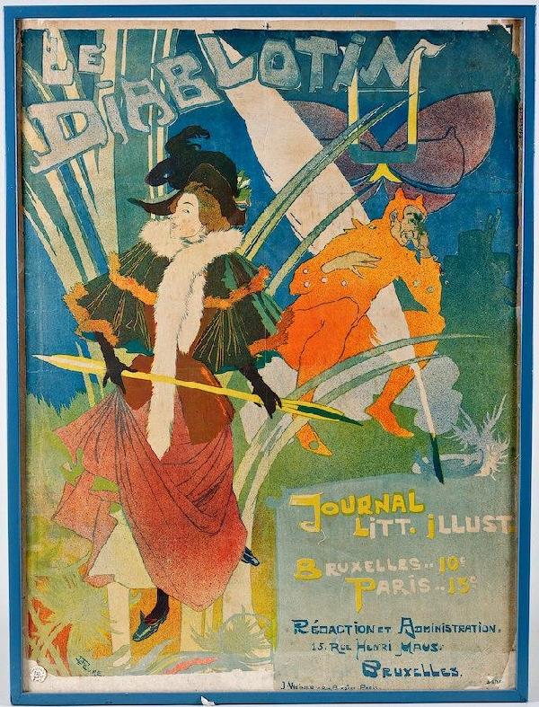 Original poster by Georges De Feure: Original poster by Georges De Feure, Le Diablotin, 31" x 22"