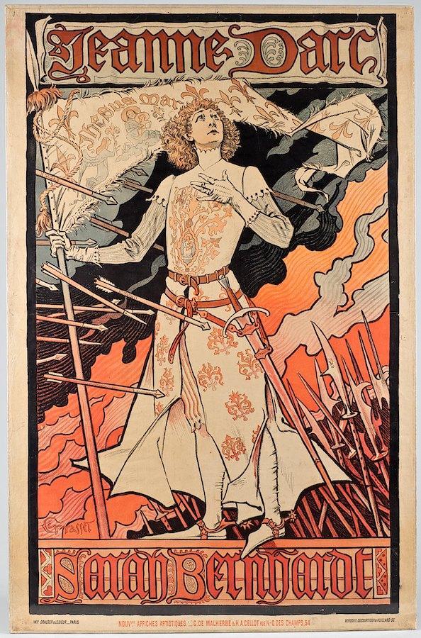 Original poster by Eugene Grasset: Original poster by Eugene Grasset, Sarah Bernhardt, 47" x 31"