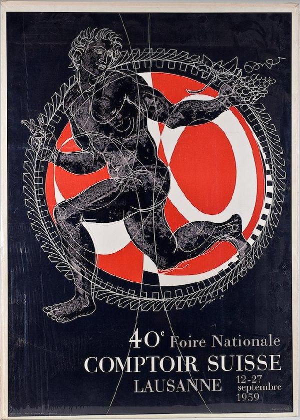 Original poster by Hans Erni: Original poster by Hans Erni, 40th Foire National, 51.5" x 37"