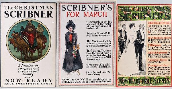 3 Scribner's lithograph posters, incl. Christy: 3 Scribner's lithograph posters, incl. Christy, Christy, Scribner's For March, 23" x 15.5", Gibson, C.D, Christmas Scribner's 21-7/8" x 14-3/8" and Christmas Scribner's, 22-3/8" x 14-3/8"