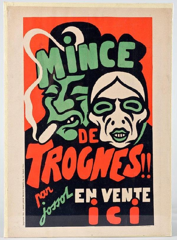 Original poster by Gustave-Henri Jossot: Original poster by Gustave-Henri Jossot, Mince de Trognes, 22" x 15.5"