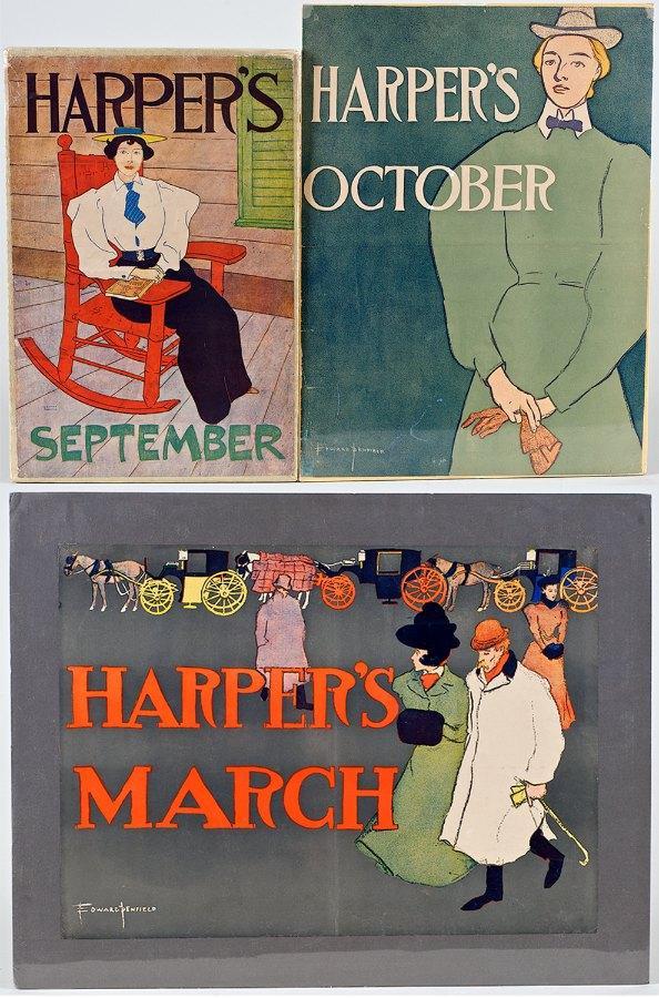 3 original posters by Edward Penfield: 3 original posters by Edward Penfield, Harper's September, Harper's October, and Harper's March
