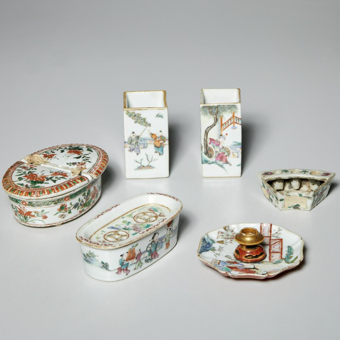 Nice group Chinese famille rose porcelains (1 of 10)