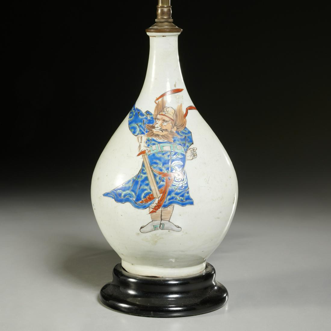Japanese Arita ware porcelain vase lamp (1 of 5)