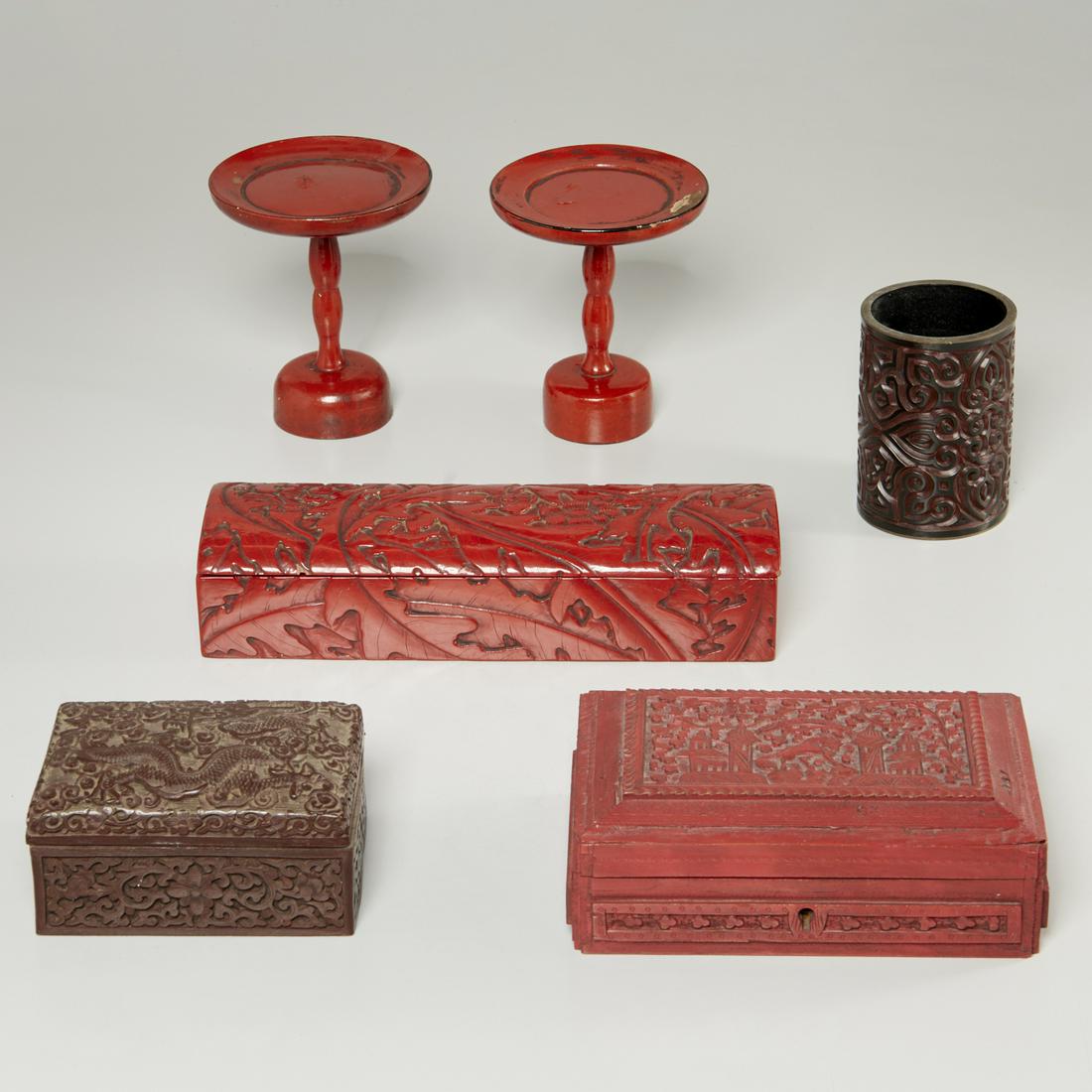 (6) Chinese and Japanese lacquerware objects (1 of 10)