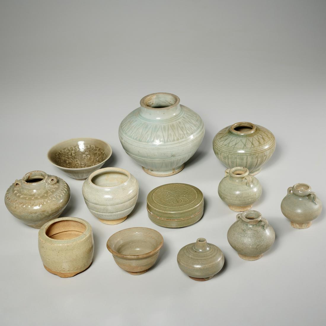 Group (12) Asian celadon glazed ceramics (1 of 6)