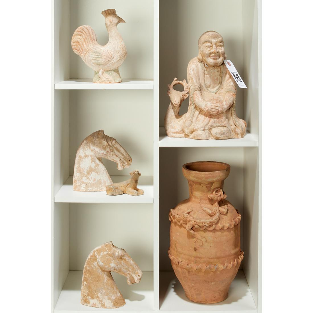 Group Chinese Tang style figural pottery (1 of 5)