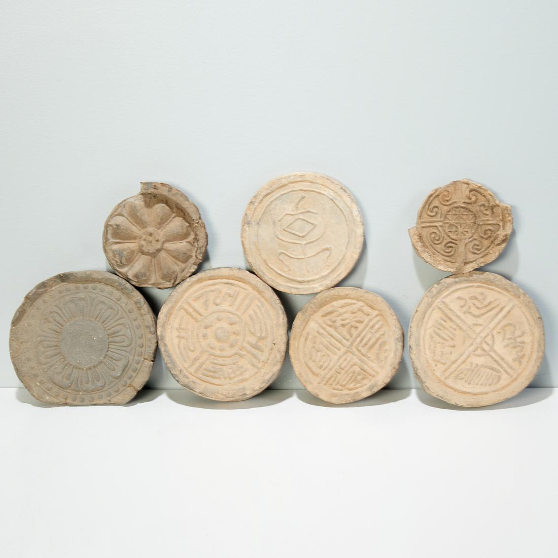 Group (7) Korean pottery roof tiles (1 of 5)