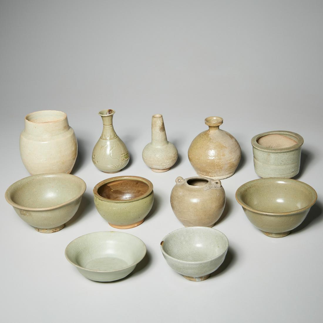 Group (11) Asian celadon vessels (1 of 6)