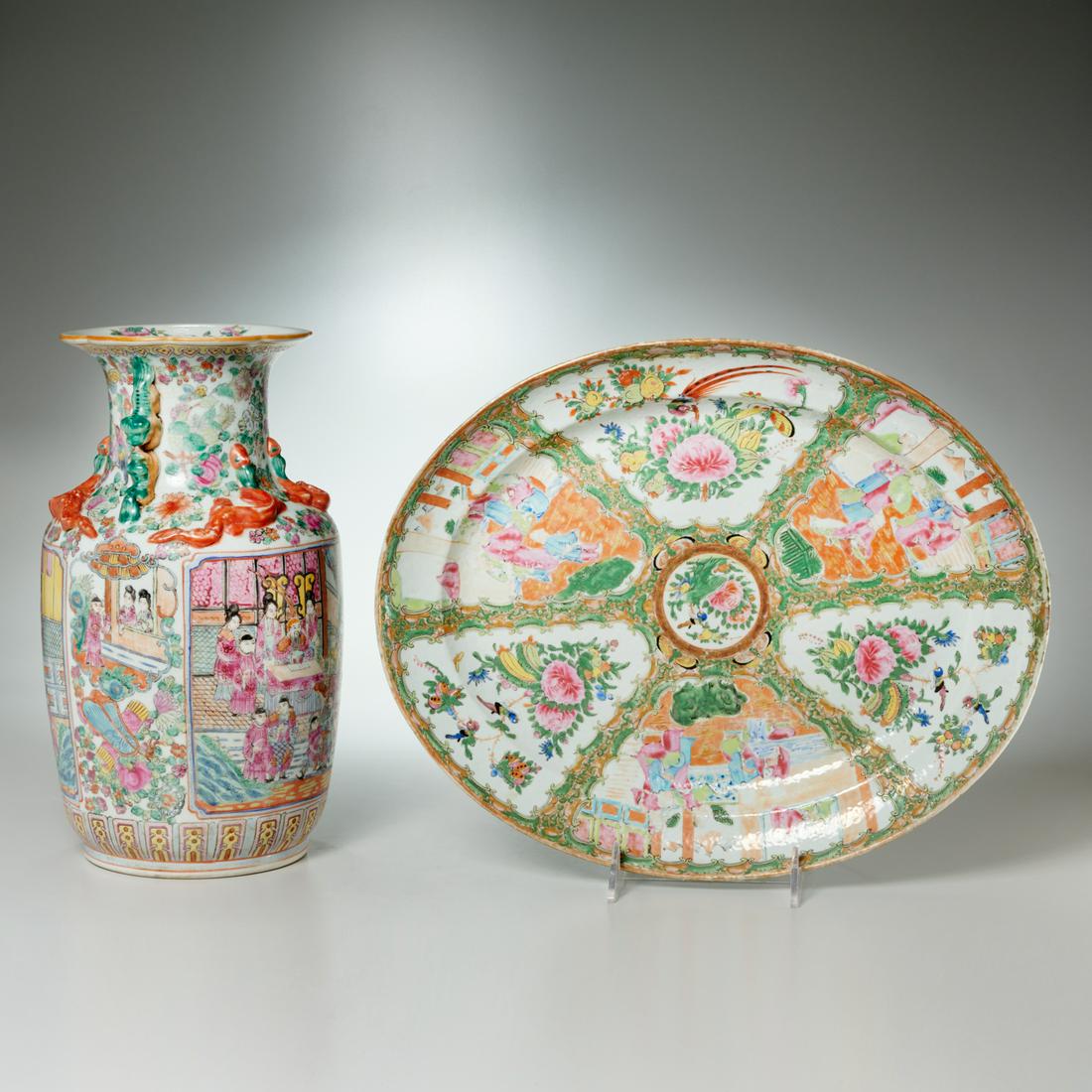 Chinese famille rose vase & rose medallion platter (1 of 8)