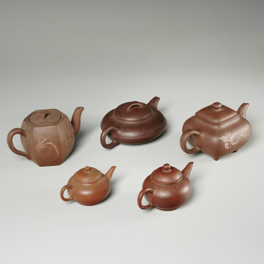 Group (5) Chinese yixing teapots (1 of 8)