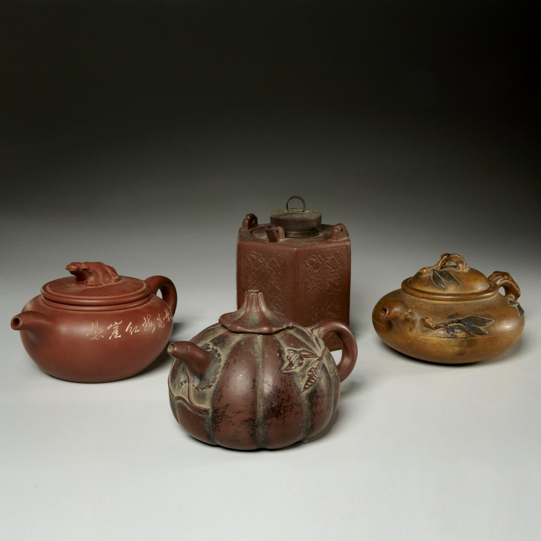 Group (4) Chinese yixing teapots (1 of 9)