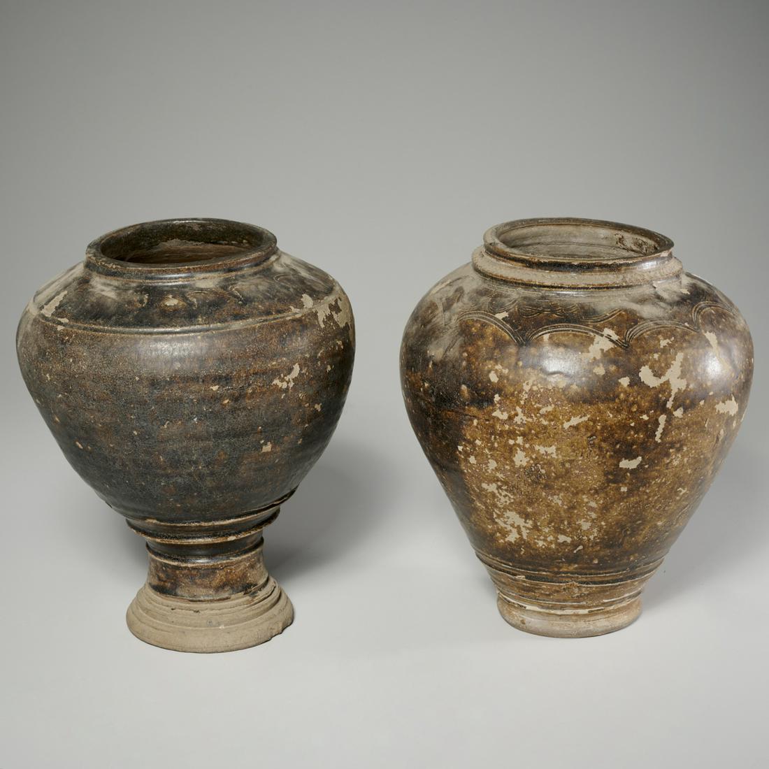 (2) Khmer glazed pottery vessels (1 of 6)