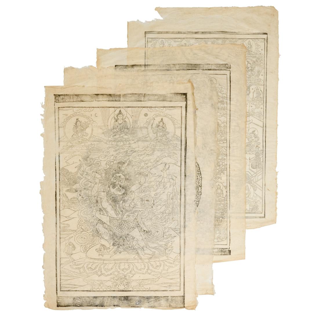 Large collection antique Tibetan Thangka prints (1 of 11)