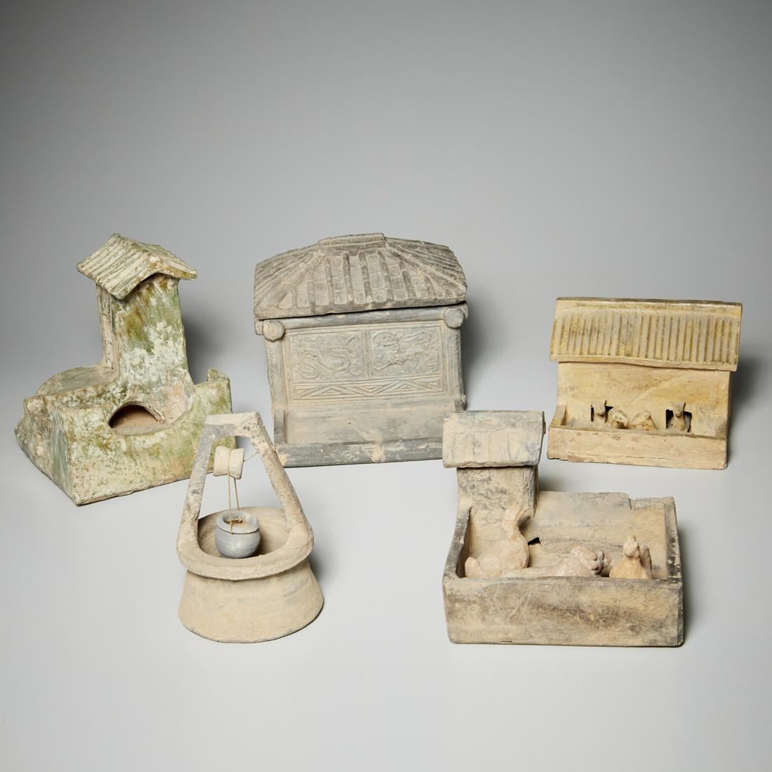 Group Chinese Han style granary & farm models (1 of 6)