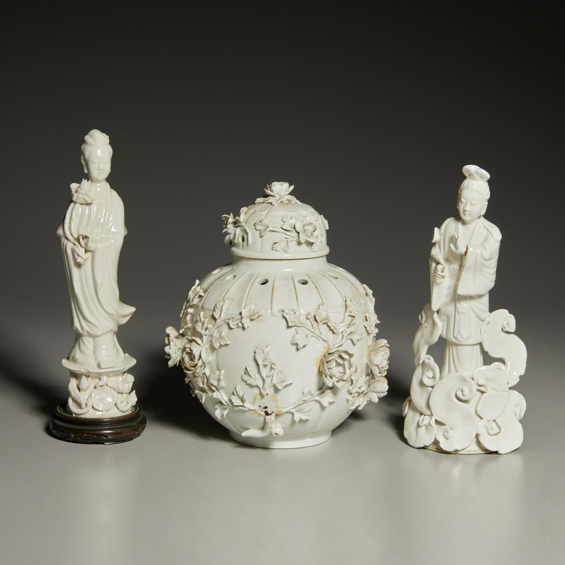 (3) Chinese & European blanc-de-chine porcelains (1 of 9)