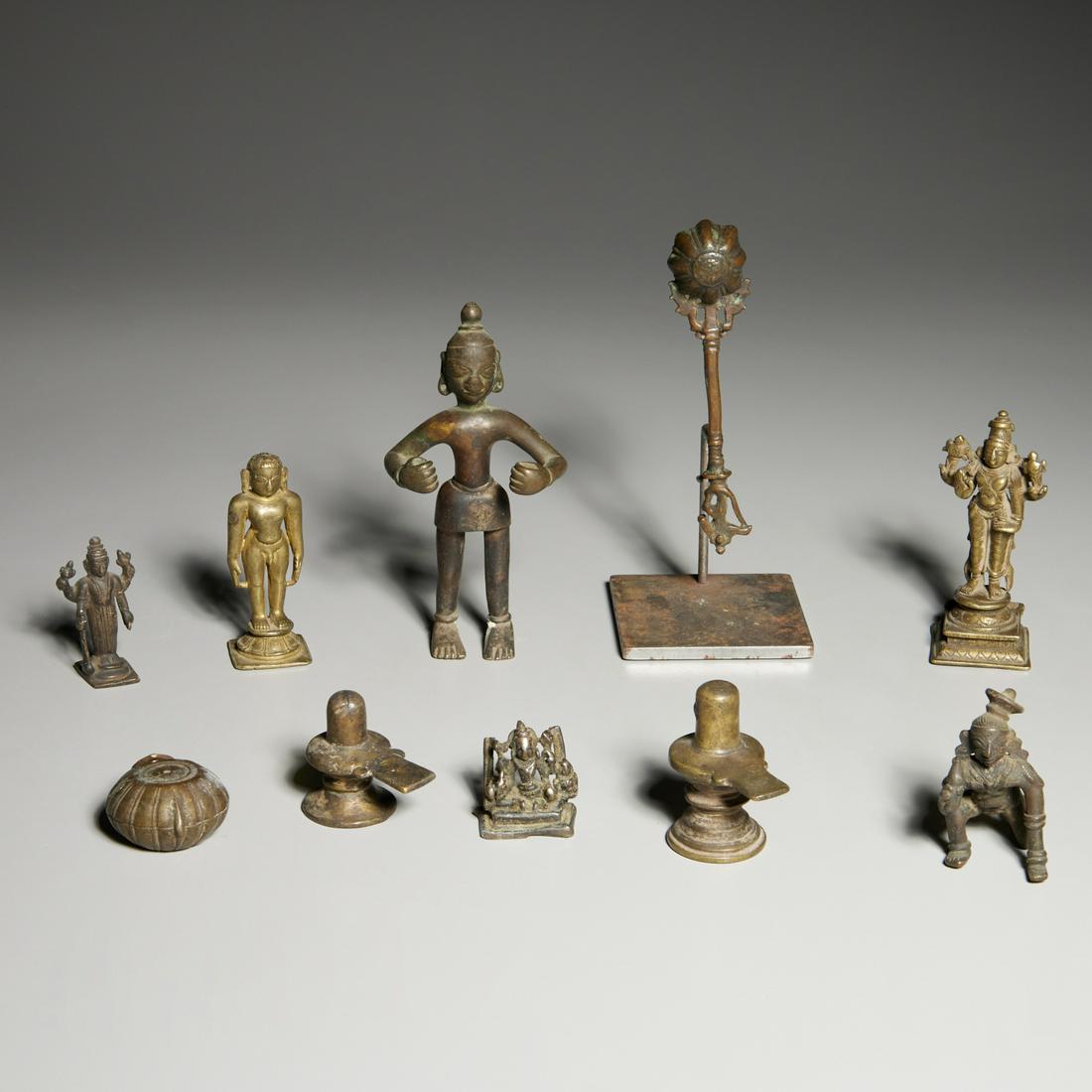 Group antique Indian copper-alloy artifacts (1 of 6)
