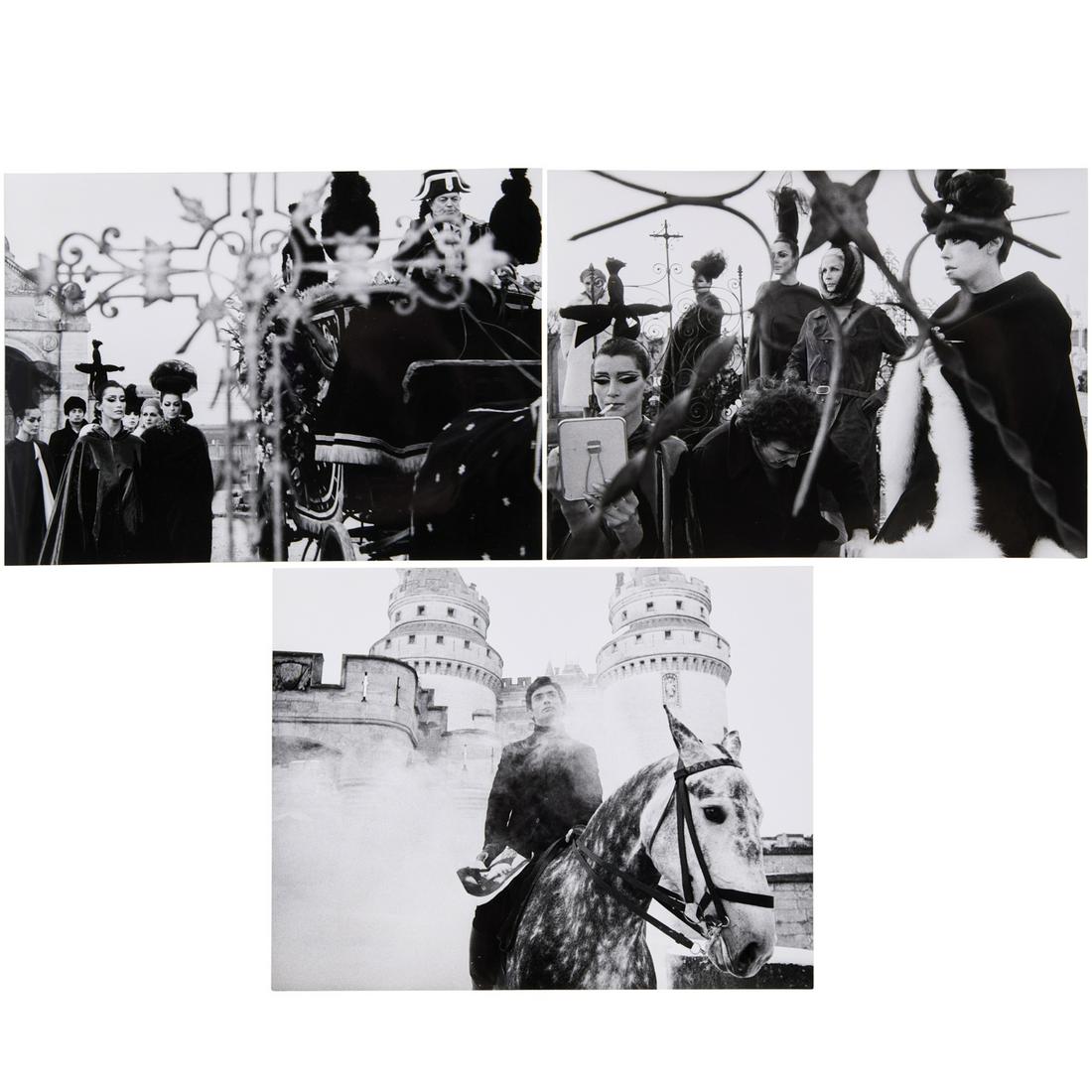 Jurgen Vollmer, (3) photographs, stamped, c. 1960: Jurgen Vollmer, (3) photographs, stamped, c. 1960, Jurgen Vollmer (German, b. 1939), gelatin silver print, each with artist stamp verso, one with typed description "Prince Igor of Borodine in front of