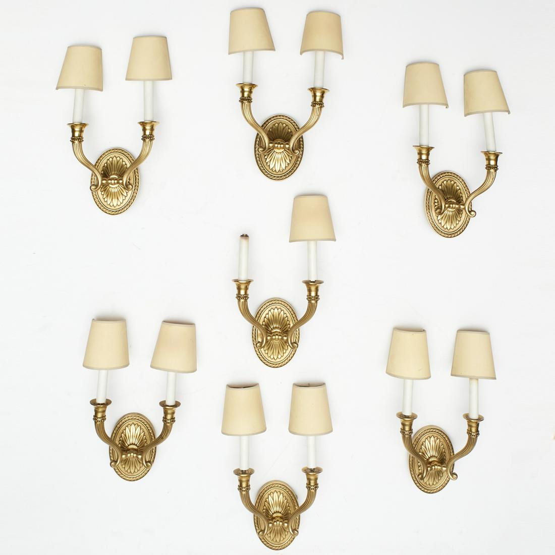 Nice set (7) George III style brass wall sconces (1 of 5)