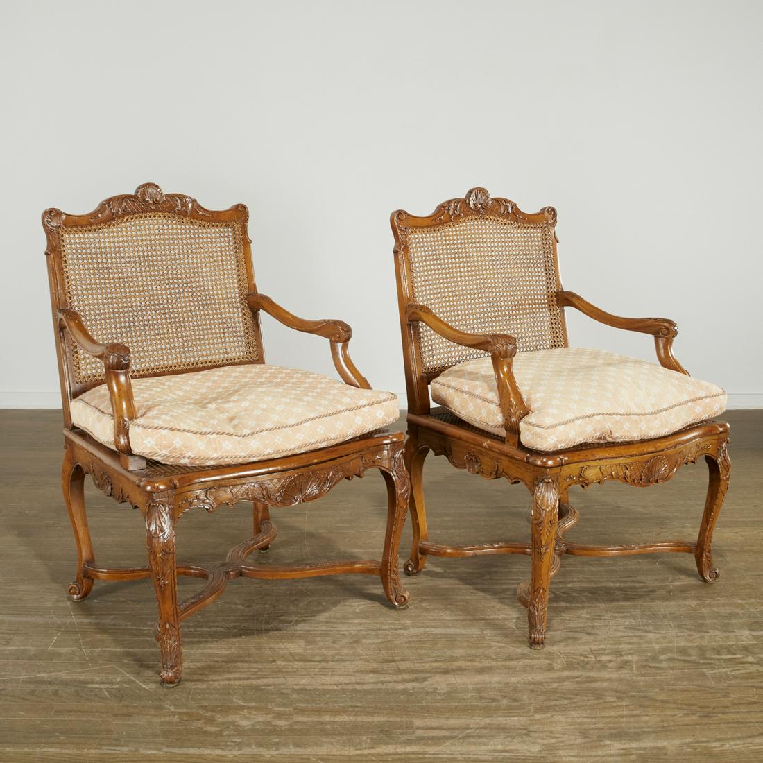 Pair antique Regence style beechwood fauteuils (1 of 12)