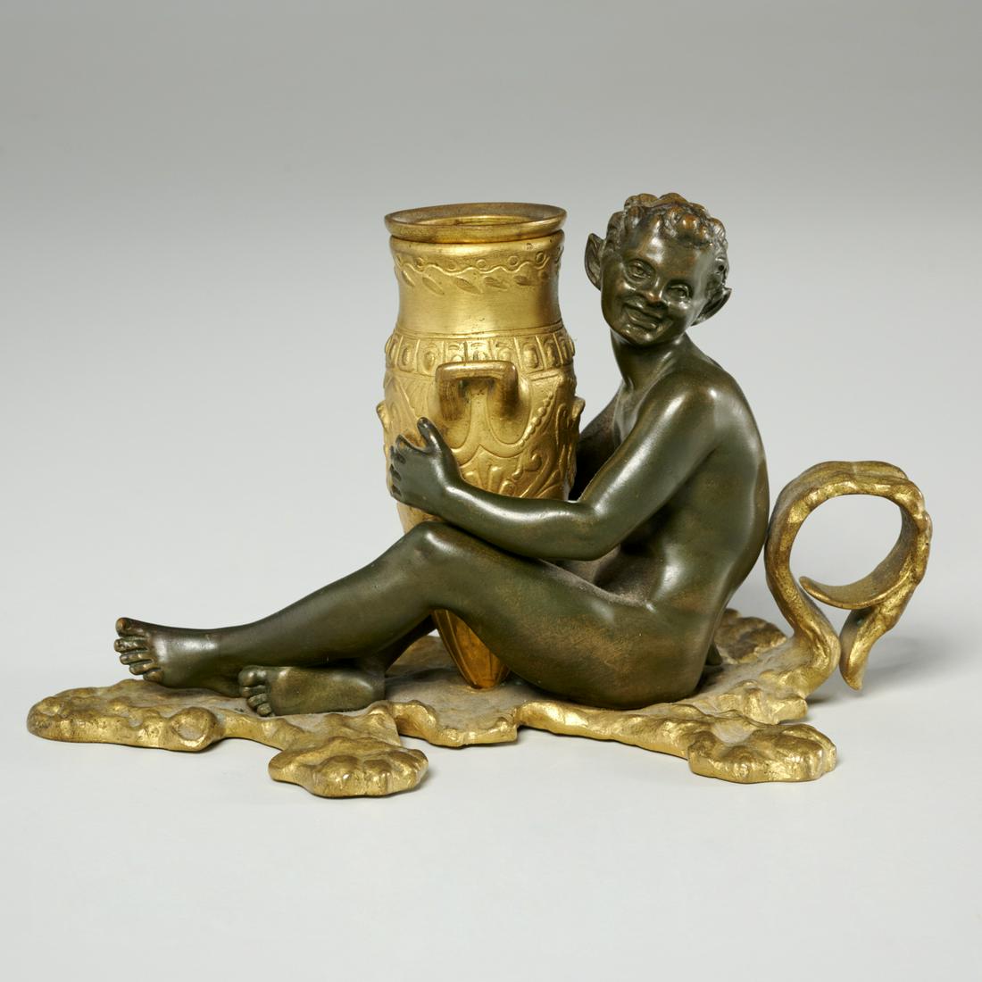 Louis Kley, parcel gilt bronze candleholder (1 of 6)