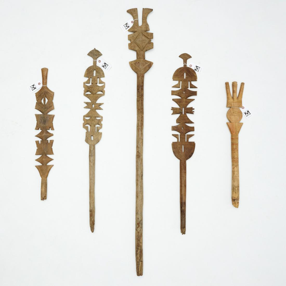 Group (5) Tuareg carved tent posts (1 of 10)