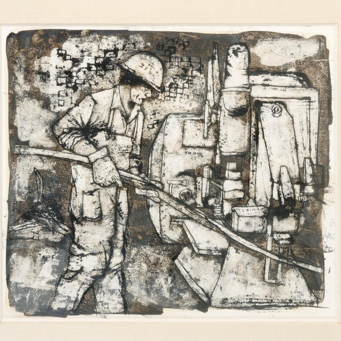Franco Minei, tempera on paper, 1963 (1 of 8)