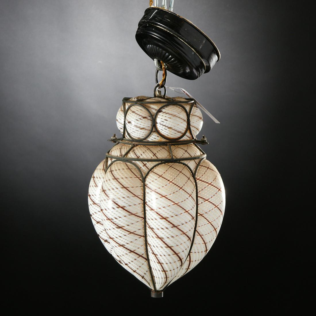 Venetian caged glass teardrop pendant light (1 of 6)