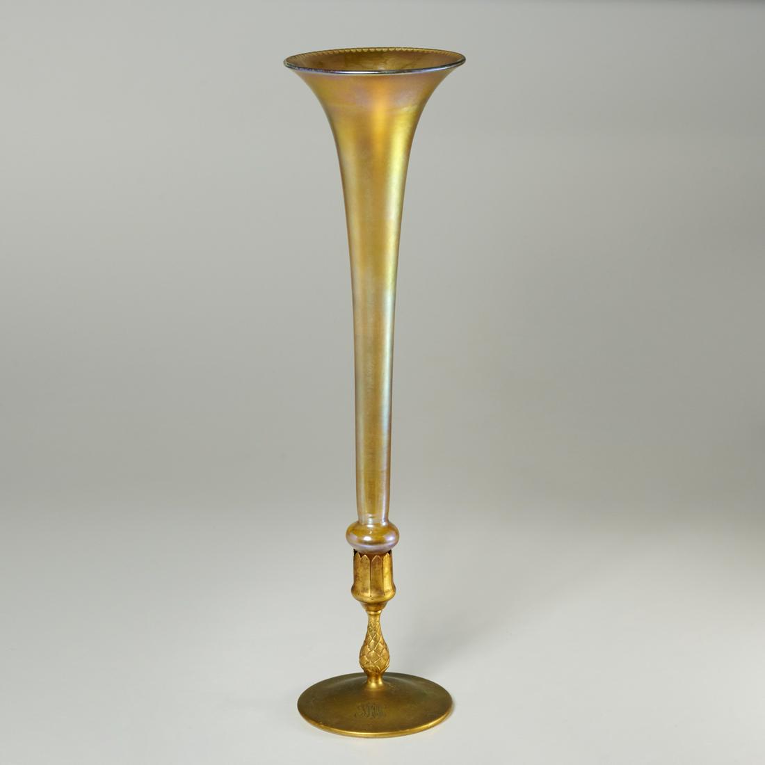 Tiffany Studios bronze artichoke vase base (1 of 8)