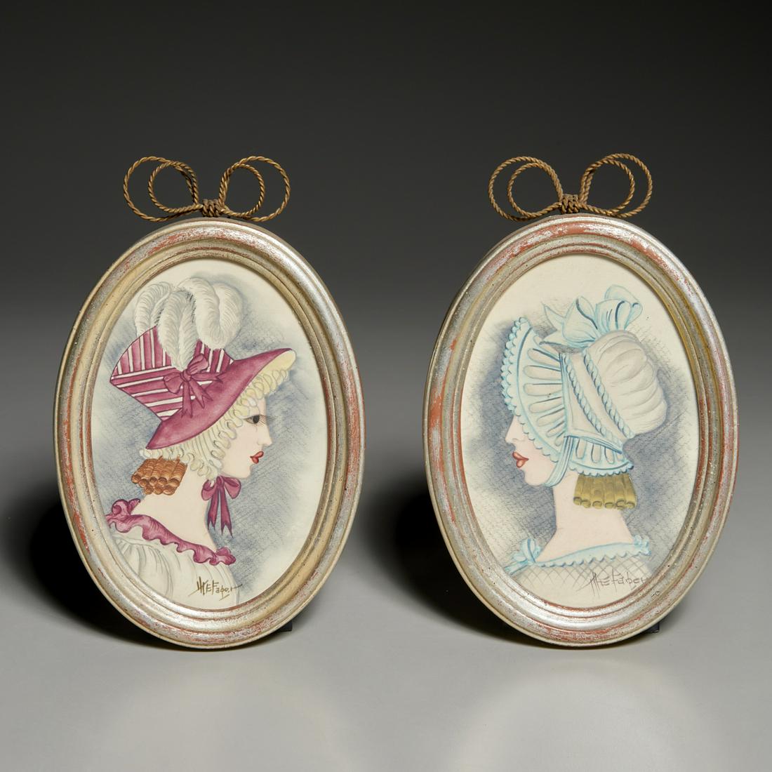 W. E. Fager, pair watercolors on paper (1 of 5)