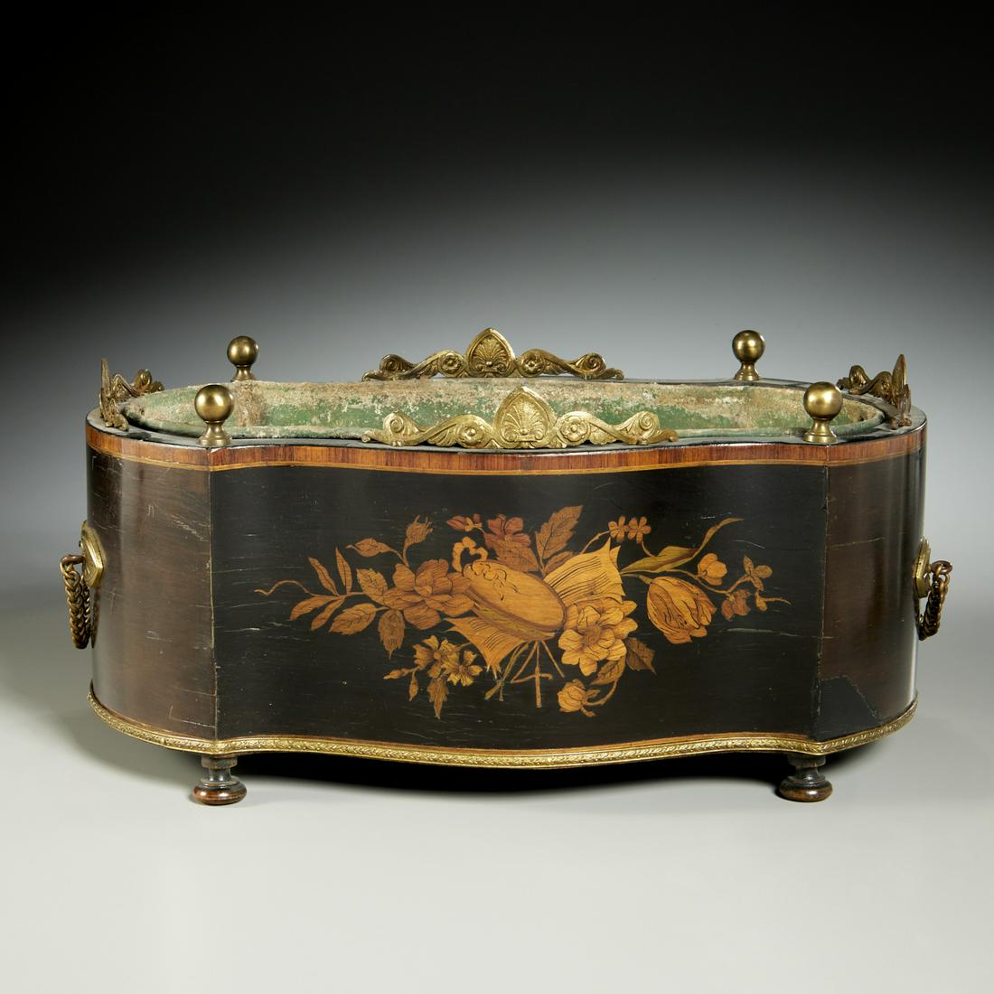 Antique French marquetry inlaid jardiniere (1 of 6)
