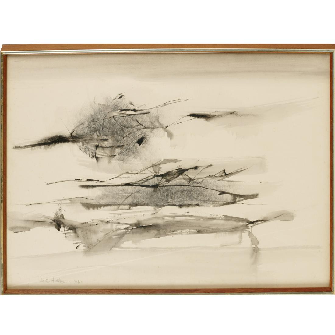 Walter Feldman, ink and wash on paper, 1960 (1 of 6)