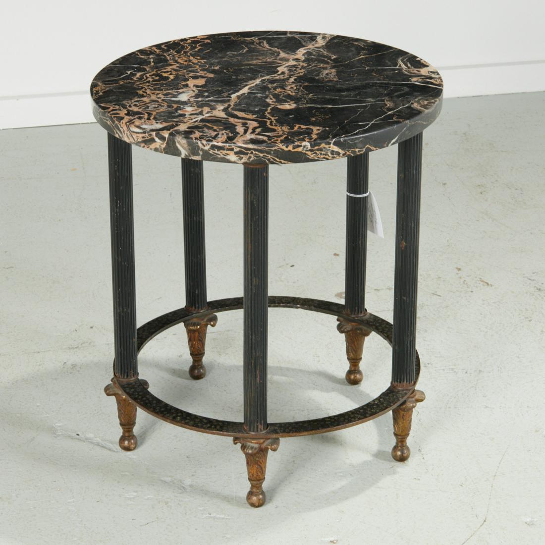 Oscar Bach style brass, iron occasional table (1 of 4)