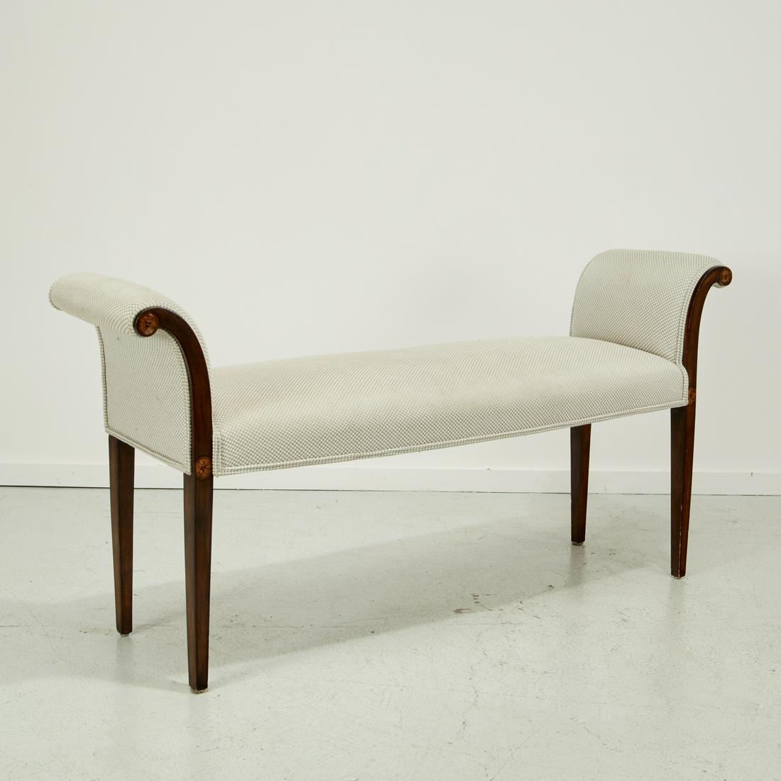 George III style scroll arm bench (1 of 6)