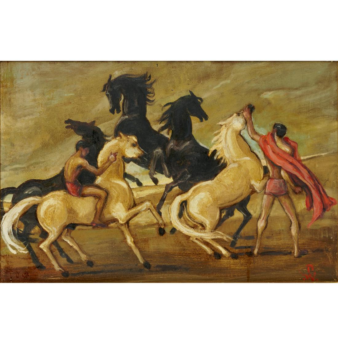 Porter Woodruff, large oil on panel, c. 1959 (1 of 7)