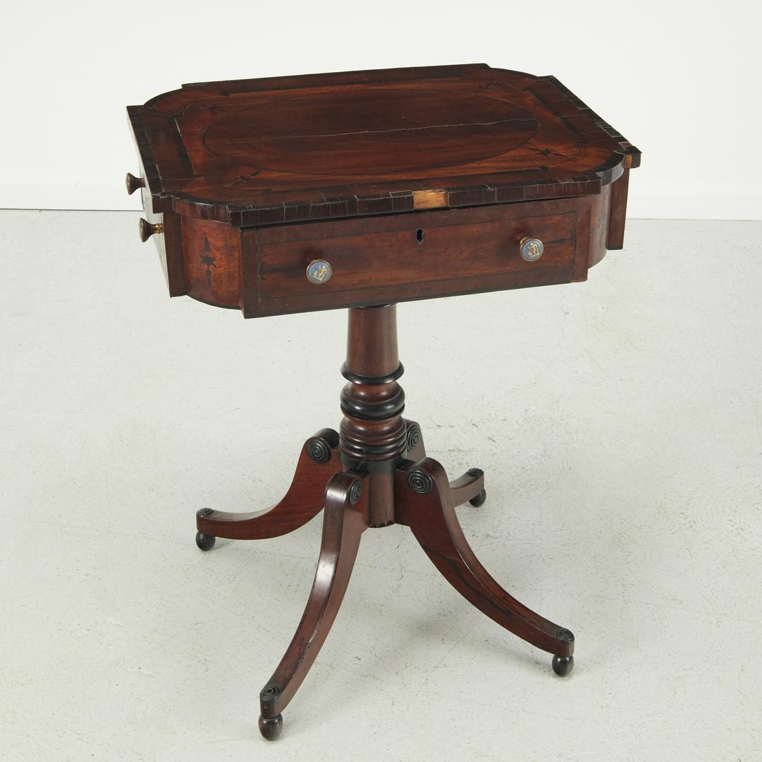 Regency work table with porcelain cameo pulls (1 of 7)