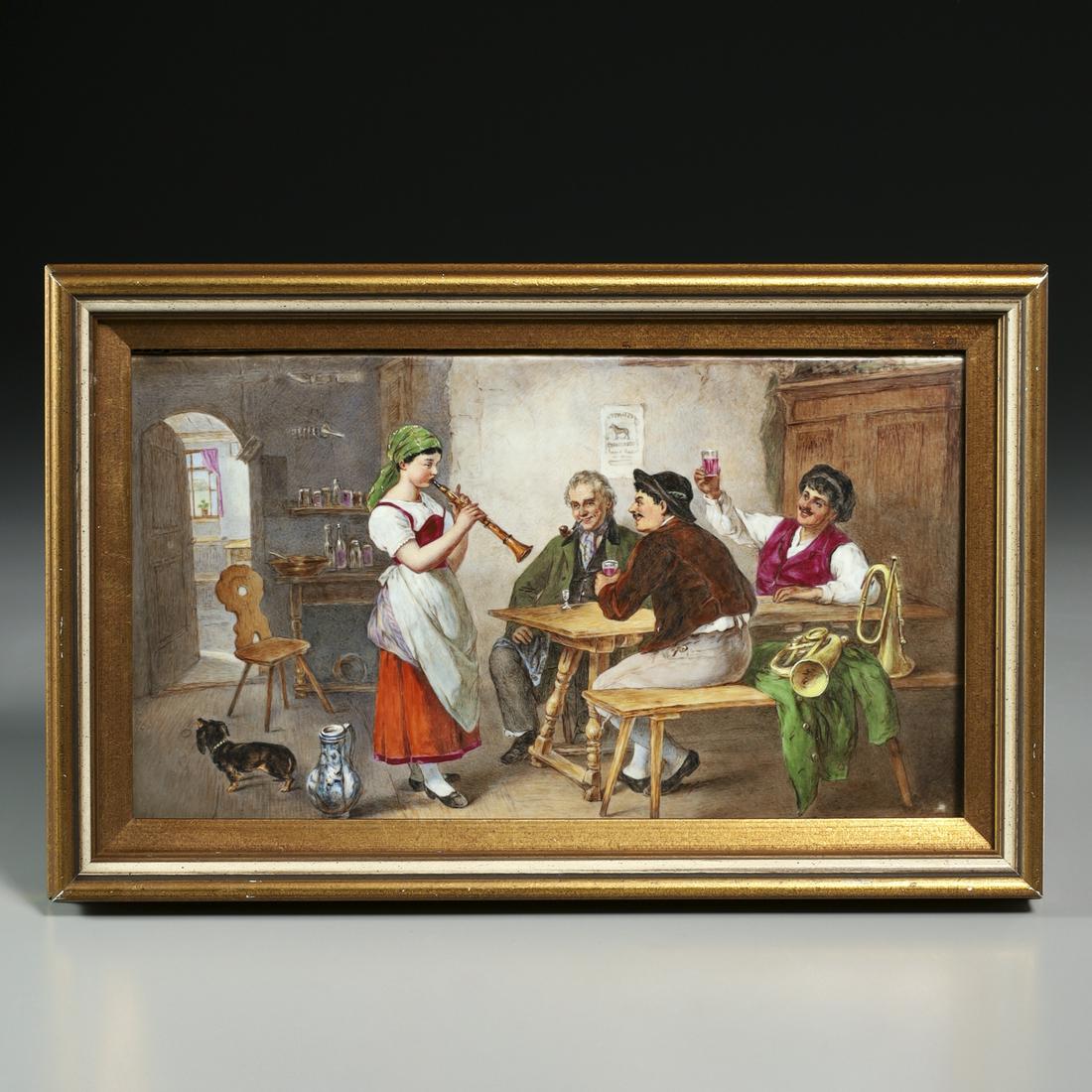 Continental painted porcelain plaque (1 of 5)