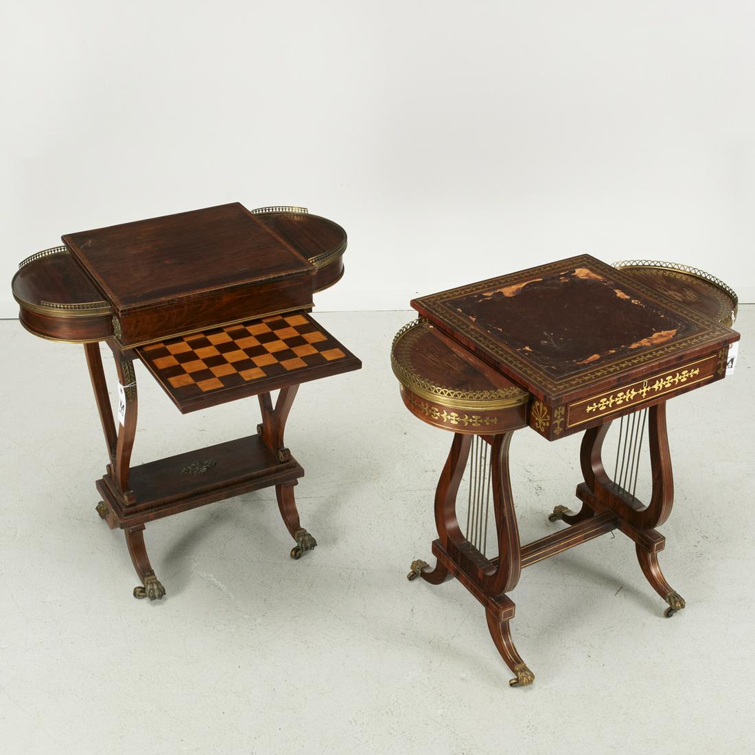 Near pair Regency inlaid rosewood writing tables (1 of 8)