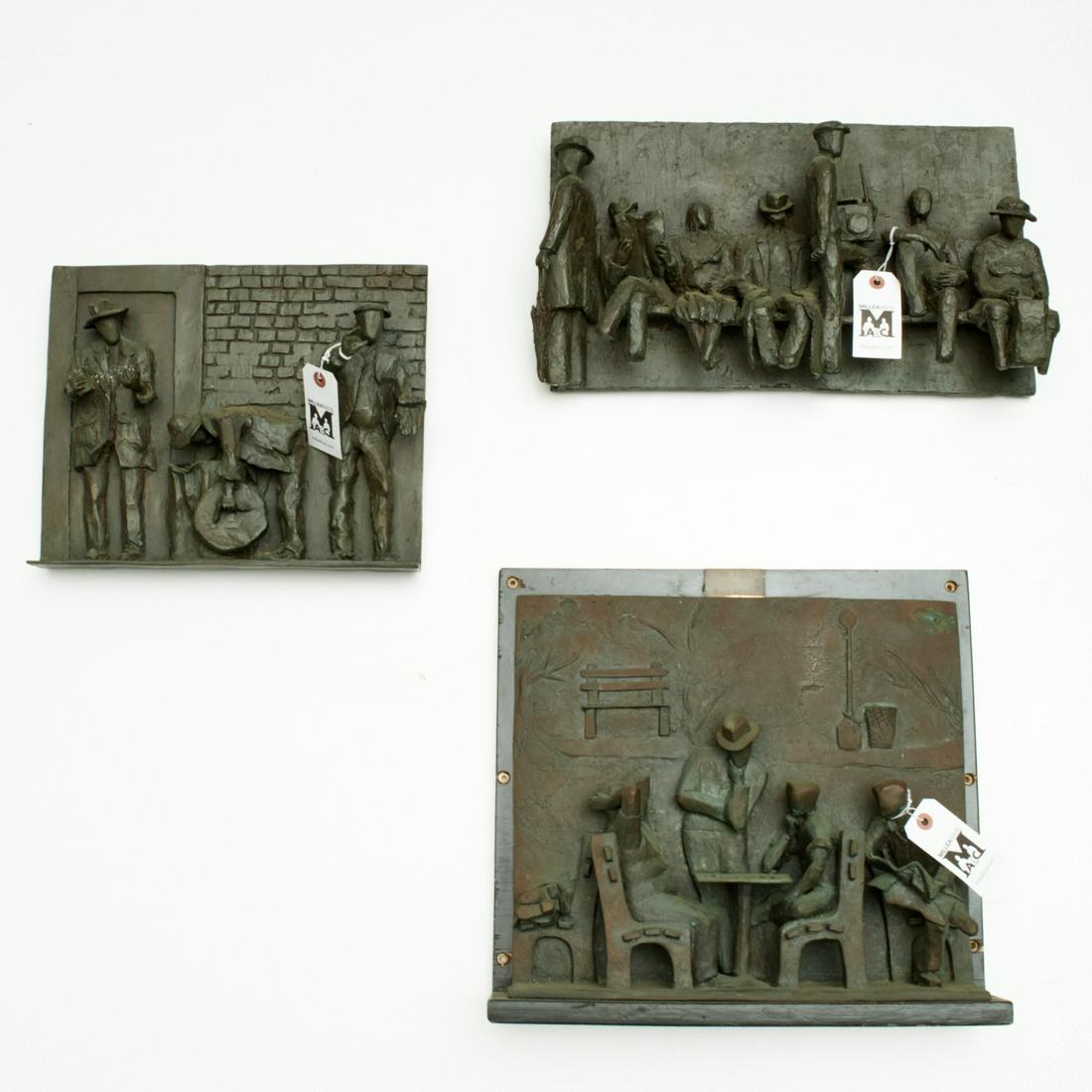 Hilary Raeburn, (3) bronze relief sculptures (1 of 12)