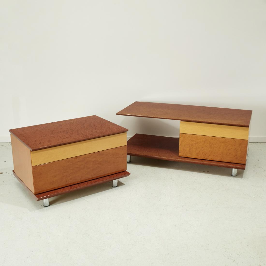 (2) Saporiti two-tone birdseye maple cabinets (1 of 7)